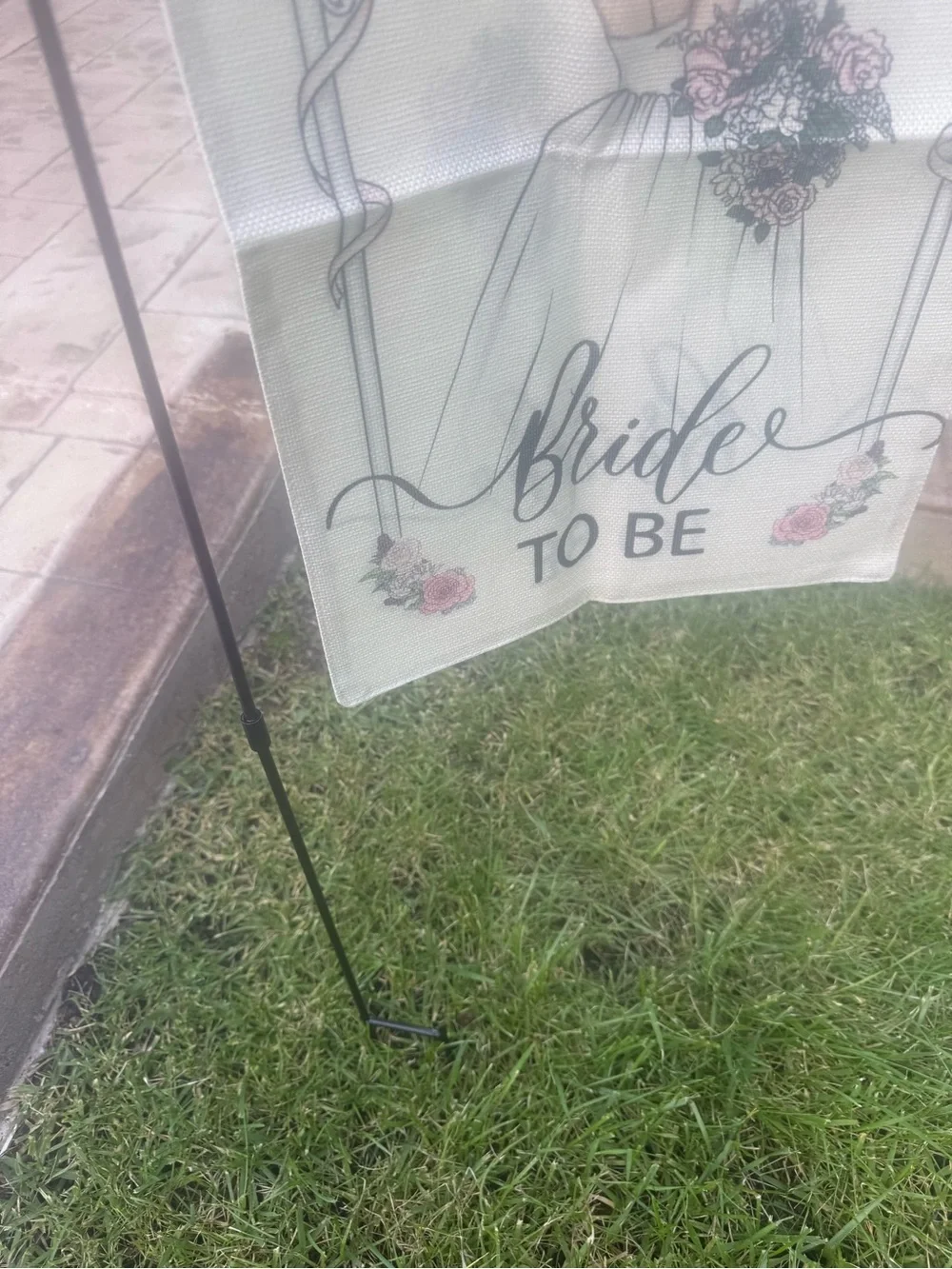 Bride to Be Garden Flag WITH Metal Stand Stake Bridal Shower